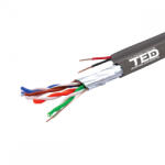 Ted Electric Cablu FTP Cat. 5e CU 2 fire alimentare CU 0.75mm, rola 305m, TED (A0115384)