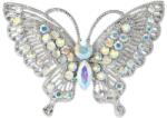 Eva Grace Brosa Elaina, argintie, in forma de fluture, decorata cu pietre