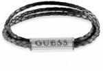 Guess Brățară modernă din piele naturală neagră Bond Street JUMB03033JWSTBK 21 cm - S