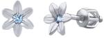 Silvego Cercei argintii floricele frumusețe cu strălucirea Zirconului albastru SILVEGOB70449BDSLB