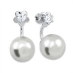 Soliter Brilio Silver Cercei de argint cu perle sintetice si cristal clar 438 001 01784 04