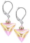Lampglas Cercei romantici Sweet Rose Triangle cu aur de 24 de carate în perle Lampglas ETA9
