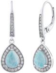 Silvego Cercei din argint BRISA cu Larimar autentic și Brilliance Zirconia JJJ1141ELR