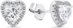 Brilio Silver Cercei romantici cu pietre de zircon Inimioare EA574W