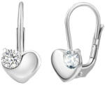 Silvego Cercei blânzi, inimă argintie cu zirconii Swarovski limpezi SILVEGO70462s
