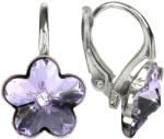 Levien Cercei de argint pentru fetițe Flower Crystal Violet