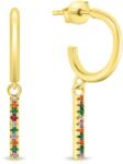 Brilio Silver Gyönyörű aranyozott fülbevaló színes cirkónium kövekkel EA893Y