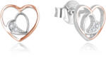 Beneto Romantikus bicolor szív fülbevaló AGUP2688-RHR