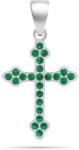 Brilio Silver Ezüst medál zöld cirkónium kövekkel Kereszt PT84WG