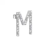 Rosato Ezüst single fülbevaló cirkónium kövekkel M betű Cubica RZCU39 - 1 db - vivantis