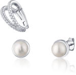 JwL Luxury Pearls Modern aranyozott fülbevaló szett (1x fülcimpadísz fülbevaló, 2x bedugós fülbevaló) JL0808