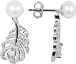 JwL Luxury Pearls Gyöngy fülbevaló fehér igazgyöngyökkel és cirkónium kövekkel Toll JL0536 - vivantis