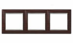 Legrand Valena wenge dekor / ezüst, 3-as vízszintes keret - 770373 (770373)