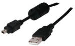 Logo USB kábel (2.0), USB A csatlakozó - 4-pin csatlakozó, 1, 8m, fekete, buborékcsomagolás, FUJI