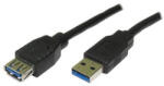 Neutralle Logo USB hosszabbító kábel (3.0), USB A csatlakozó - USB A csatlakozó, 1, 8 m, fekete, buborékcsomagolásban