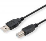  USB kábel (2.0), USB A hím - USB B hím, 5m, fekete