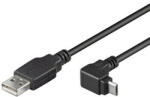  Cablu USB (2.0), USB A tată - microUSB tată, 1, 8 m, îndoit 90°, negru