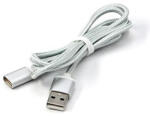 Neutralle USB-kábel (2.0), USB A hím - mágneses csatlakozó, 1 m, ezüst színű, KIÁRUSÍTÁS