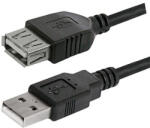 Logo USB hosszabbító kábel (2.0), USB A hím - USB A csatlakozó, 3m, fekete, fekete