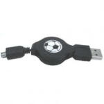 Logo USB kábel (1.1), USB A csatlakozó - 4-pin csatlakozó, 0, 7m, behúzható, fekete, HIROSE