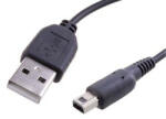 AVACOM USB kábel (2.0), USB A hím - Nintendo 3DS hím, 1, 2m, kerek, fekete