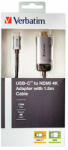 Verbatim USB (3.1) hub 1 portos, 49144, szürke, kábel hossza 1, 5 m, Verbatim, USB C HDMI adapterhez