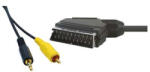  Audio/Video kábel SCART hím - CINCH hím Jack (3.5mm) hím, 1.5m, fekete
