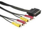  Videokábel SCART hím - 6x CINCH hím, 1, 5m, fekete