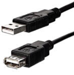 Neutralle Logo Economy USB hosszabbító kábel (2.0), USB A csatlakozó - USB A csatlakozó, 1, 8 m, fekete