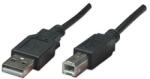  USB kábel (2.0), USB A csatlakozó - USB B csatlakozó, 3m, fekete