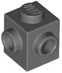 LEGO® 26604c85 - LEGO sötétszürke kocka 1 x 1 méretű egymás melletti két oldalán 2 bütyökkel (26604c85)