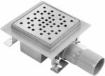 Rea Set rigola pentru dus plus capac inox periat Rea Dots 12 cm (5902557387120)