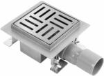 Rea Set rigola pentru dus plus capac inox periat Rea Cross 12 cm (5902557387083)