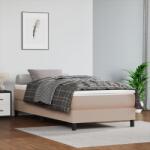 vidaXL Матрак с покет пружини средна твърдост капучино 90x190x20 см изкуствена кожа (347707)