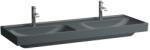 Laufen MEDA Dupla mosdó, 130 cm, túlfolyónyílás nélkül, egy csaplyukkal, Matt Grafit H8141127581111 (H8141127581111)