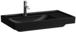 Laufen MEDA Mosdó, 80 cm, jobb oldali pulttal, túlfolyónyílás nélkül, egy csaplyukkal, Matt Fekete H8171167161111 (H8171167161111)