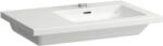 Laufen LIVING Ráépíthető mosdó, polc bal oldalon, 3 csaplyukkal, Matt Fehér H8174397571081 (H8174397571081)