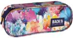 DERFORM BackUP tolltartó lányoknak, ovális, cipzáras, flower aquarell, virágos