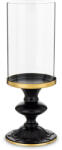 Art-Pol Fekete fém talpas gyertyatartó arany szegéllyel üveg búrával 29, 5x10, 5x10, 5cm (168384)