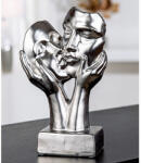  „Kiss Ezüst színű kerámia páros arc szobor - 20cm