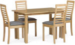 4home Set masă și scaune din lemn masiv de fag, 5 buc. natural