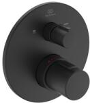 Ideal Standard Ceratherm T100 beépített termosztátos kádtöltő csaptelep színkészlet, 2 fogyasztó, silk black (fekete) (IS-A5814XG)