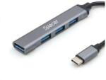 Spacer Hub Extern Spacer Porturi 1x USB 3.0 3x USB 2.0 Conectare prin TYPE-C Cablu 1M Argintiu (SPHB-TYPEC-4U-01)