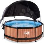 EXIT Toys Piscină cu acoperiș si filtrare Wood pool brown Exit Toys construcție rotundă din metal 244*76 cm maro de la 6 ani (ET30350810) Piscina