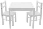 DREWEX Gyerek fa asztal székekkel Drewex fehér - pindurka
