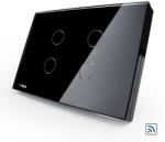 LIVOLO Intrerupator cvadruplu wireless cu touch Livolo din sticla - standard italian (VL-C304R-82)