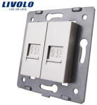 LIVOLO Modul Priza dubla retea calculator, 2xRJ45, Livolo diferite culori (VL-C7-2C-15)