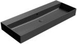 SAPHO GSI KUBE X kerámiamosdó, 120x47cm, furat nélkül, matt fekete (9424026) (9424026)