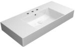 SAPHO GSI KUBE X kerámiamosdó, ExtraGlaze, pakoló felülettel, 3 furattal, 100x47cm (9451311) (9451311)