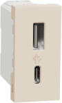 Schneider Electric Priza USB tip A + C 1M 2.4A 12W Schneider Noua Unica bej NU301644 (NU301644)